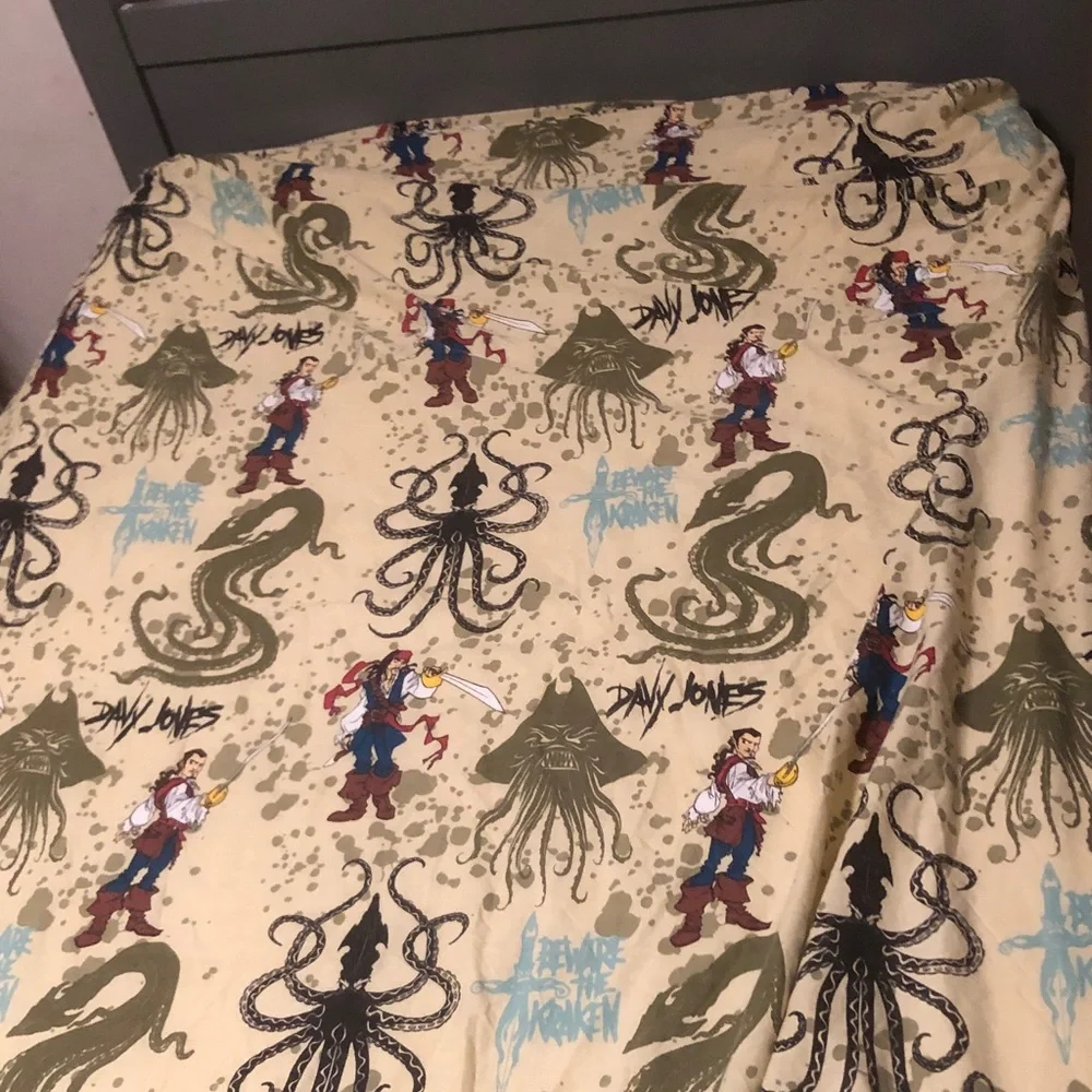 Pirate & Kraken Printed Bedding Sheet - Beige Background